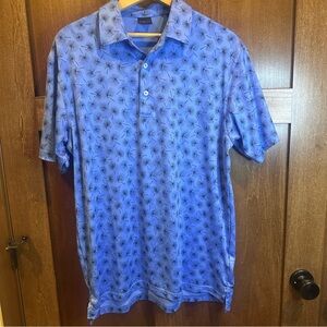 Dunning Golf Stylish Blue Patterned Polo Shirt